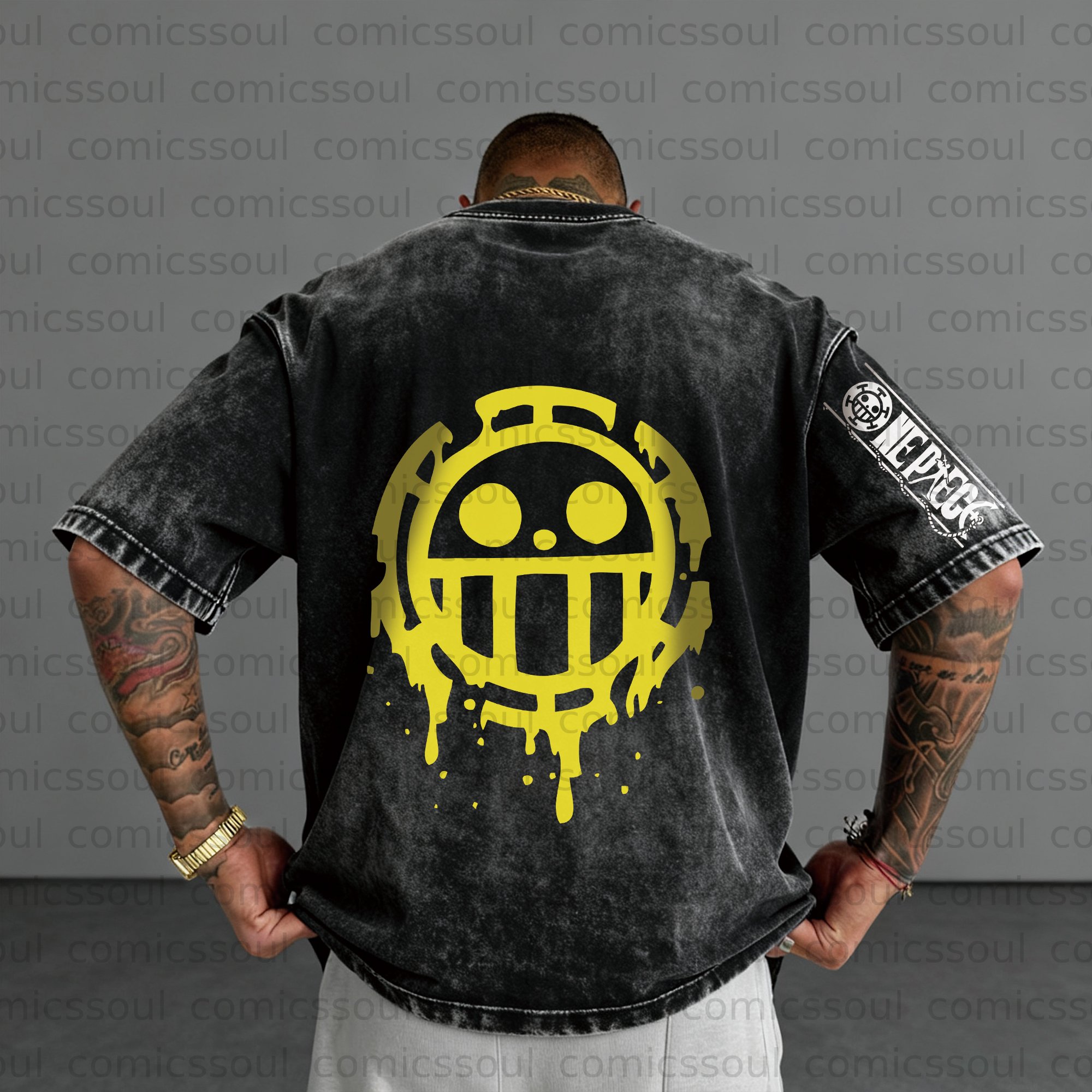 Unisex Anime Inspired Vintage Washed T-Shirt