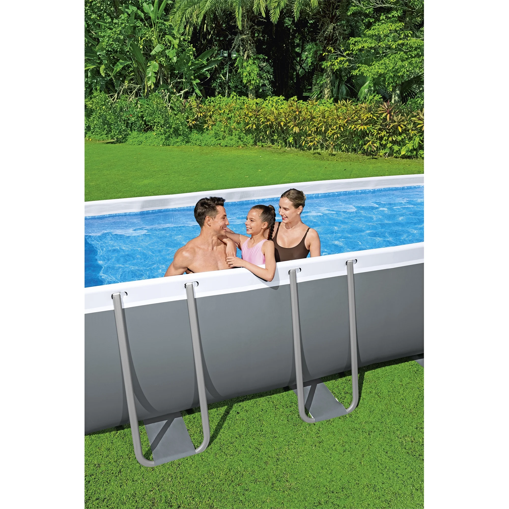 Bestway 24' x 12' x 52" Rectangular Frame Above Ground Swimming Pool Set - Image 29