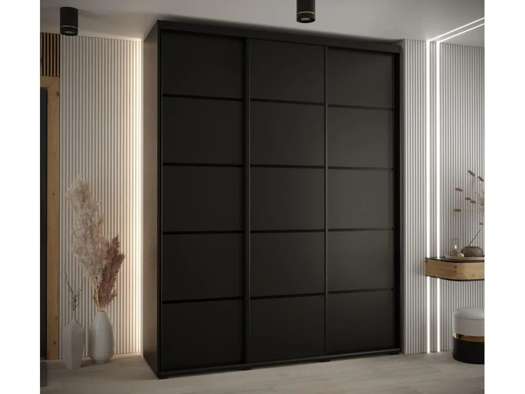 ARMARIO Boverdeco 4 DE PUERTAS CORREDERAS 235.2/190/45 3 puertas (Negro/Negro/Negro)