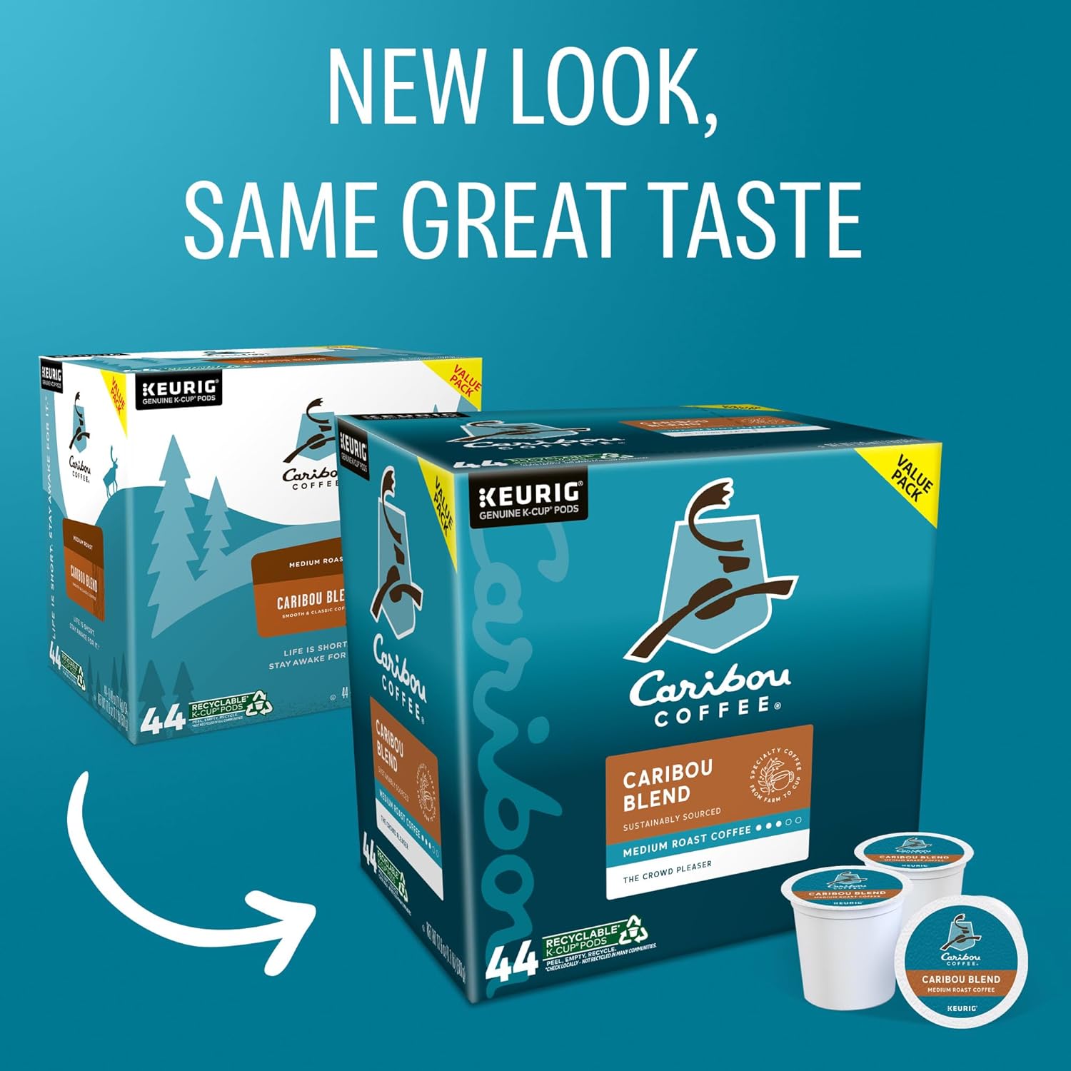 Caribou Coffee Caribou Blend Keurig Single-Serve K-Cup Pod. Medium Roast Coffee. 44 Count(Pack of 1)