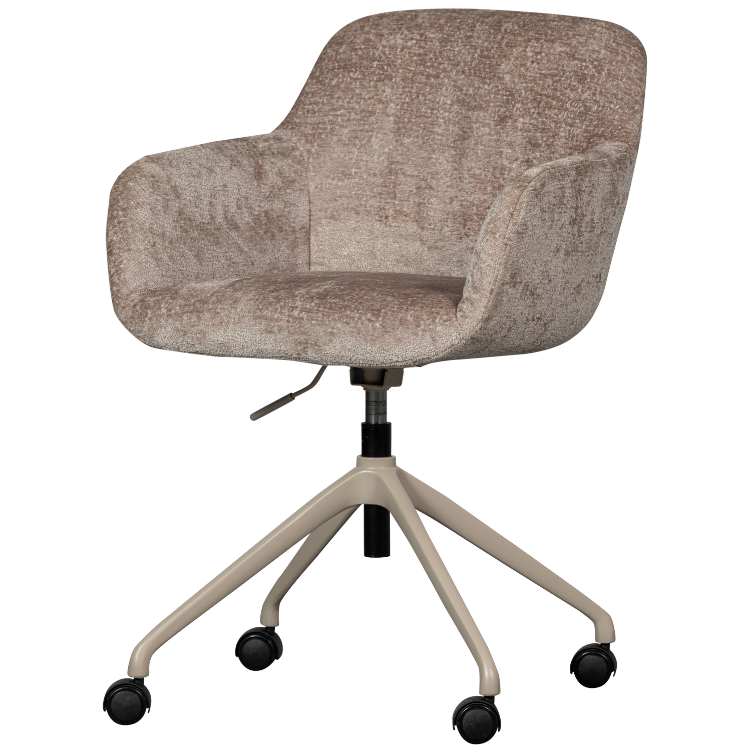 WOOOD Morros Bureaustoel - Polyester - Taupe - 88x57x60