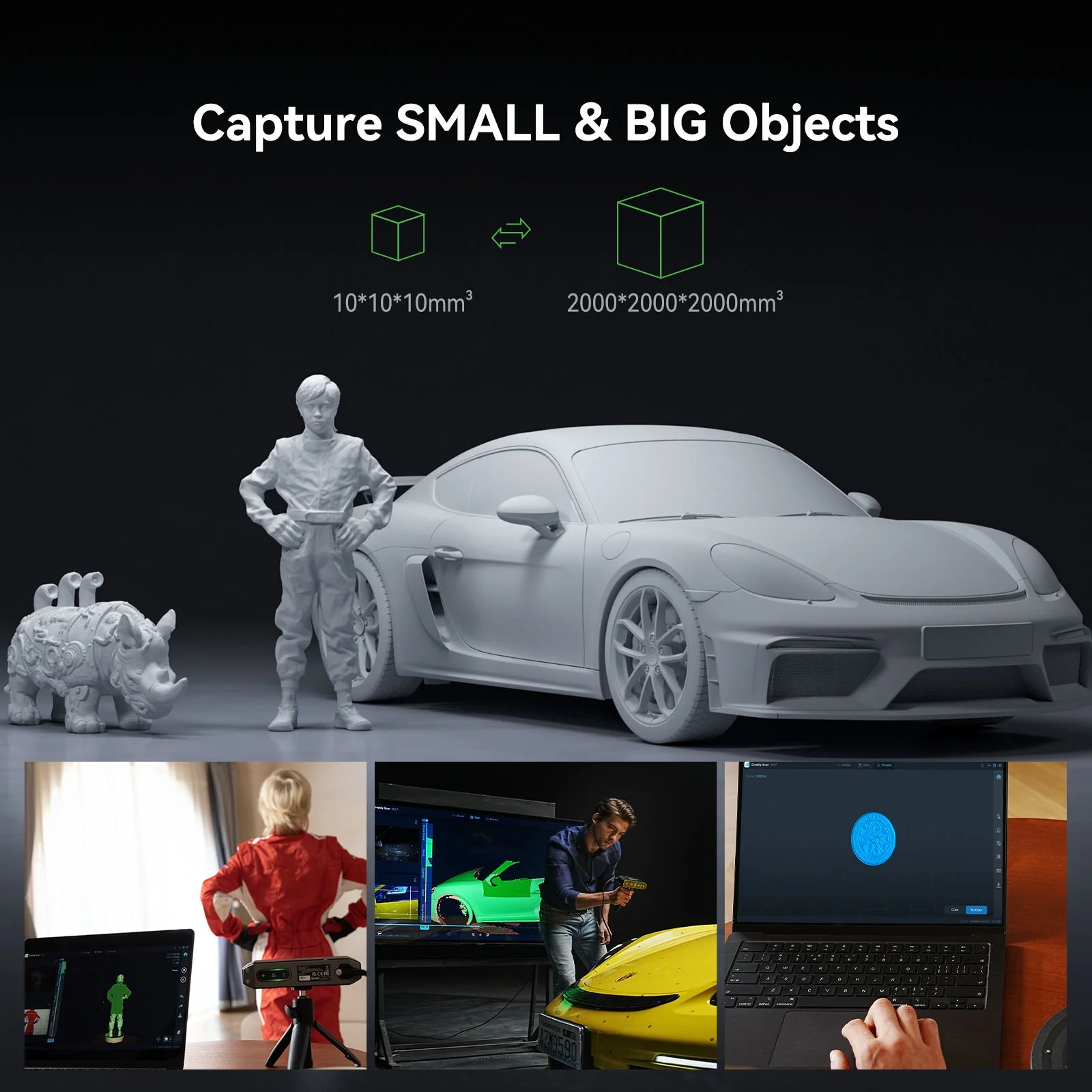Creality CR-Scan Otter 3D Scanner Kit High Accuracy 0.02mm with 8 LED Infrared Lights 24 Bit Full-Color Scan, Noiseless, Sensitive Operation for Windows/macOS - Image 5