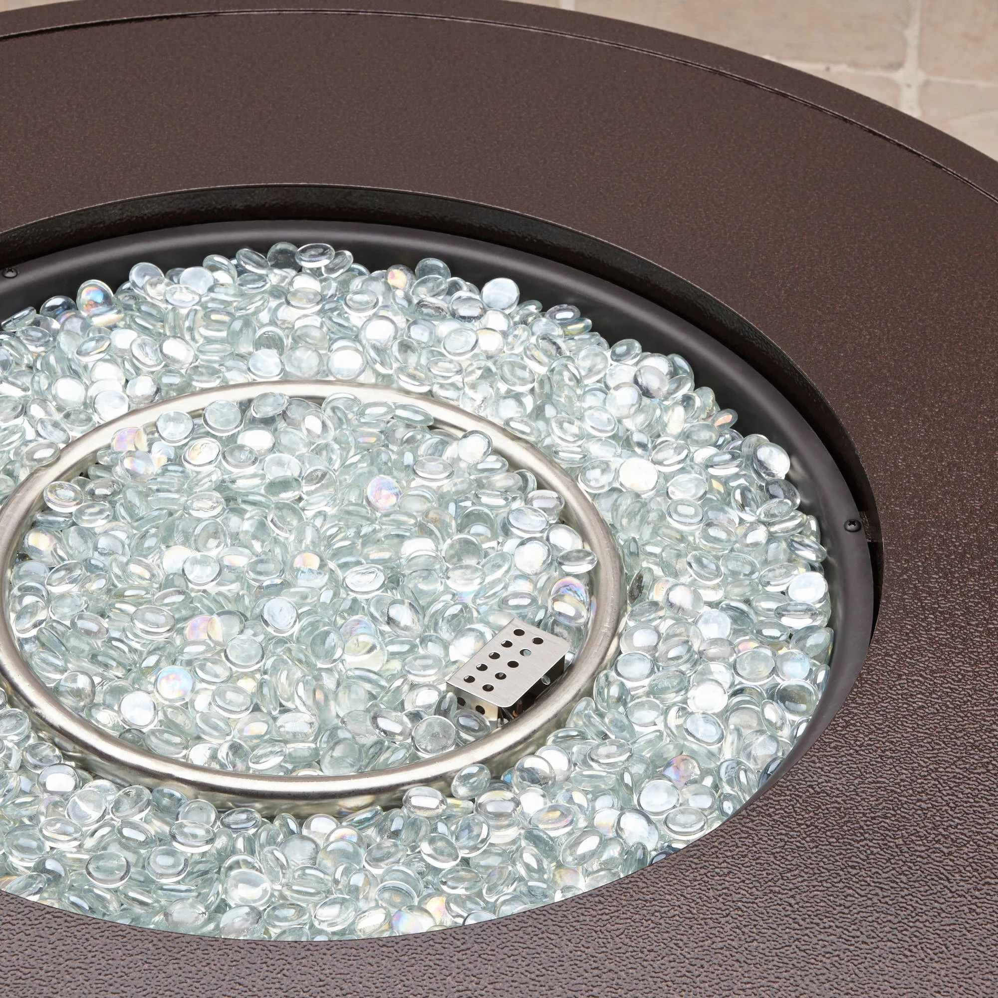 Better Homes & Gardens Colebrooke 37" Round 50,000 BTU Propane Gas Fire Pit Table with Glass Beads, Metal Lid and Protective Cover - Image 3