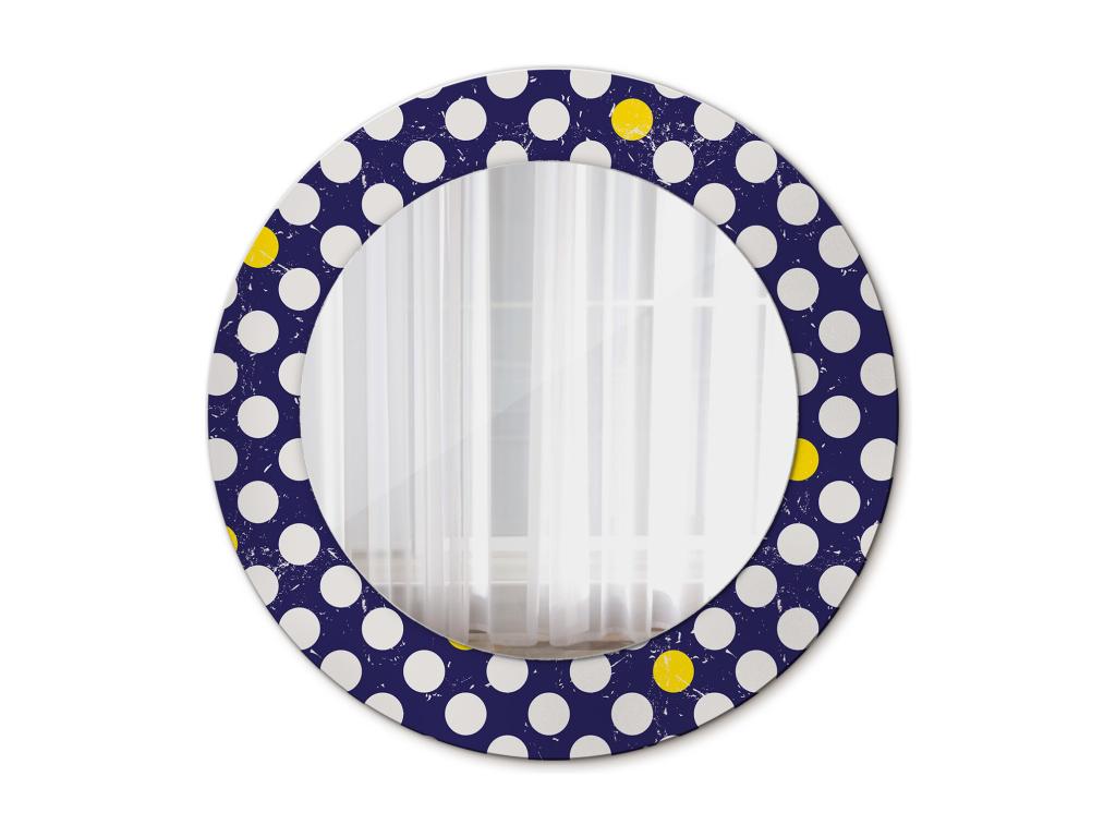 Espejo decorativo redondo - Lunares retro - 50 cm