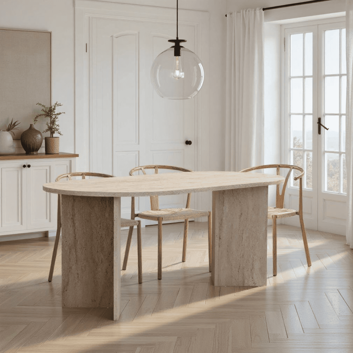 Calicosy - Eettafel met afgeronde randen L180 cm - SABLE