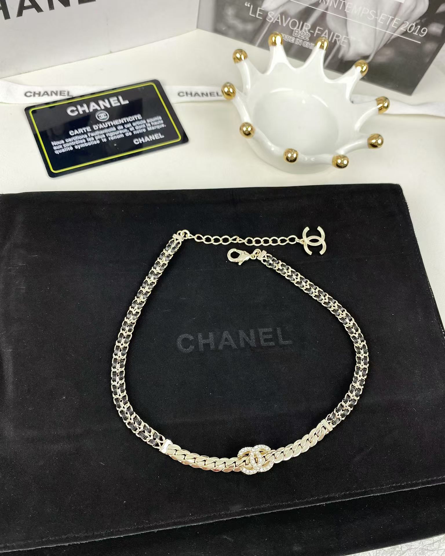 Chanel Leather Choker Necklace - Original Replica Club