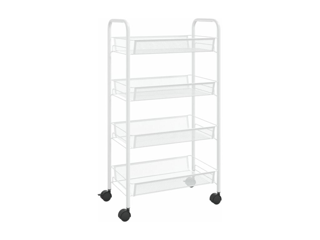 Carrito de cocina 4 niveles hierro blanco 46x26x85 cm