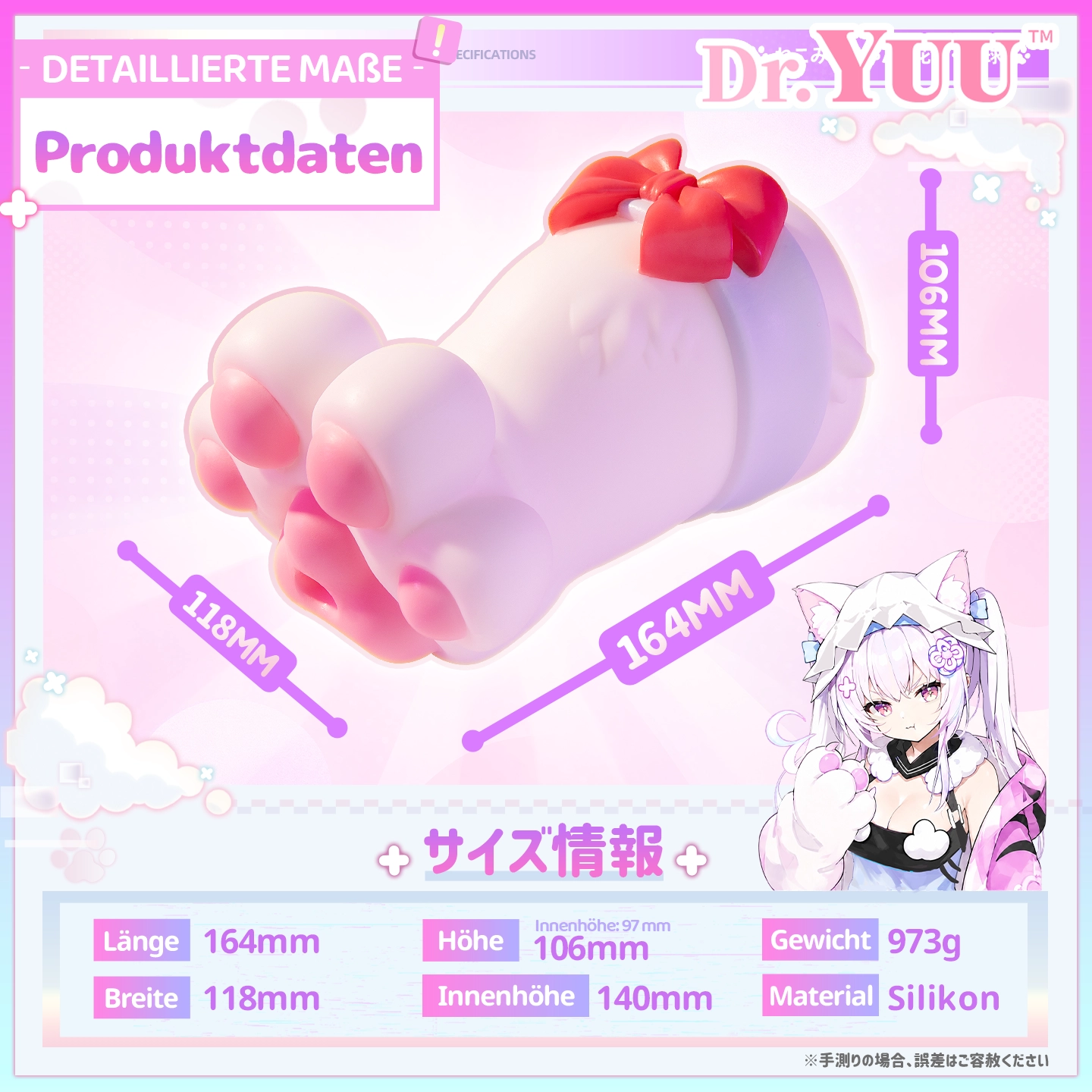 Dr.YUU Katzenpfoten-Masturbator mit detailreicher Bemalung