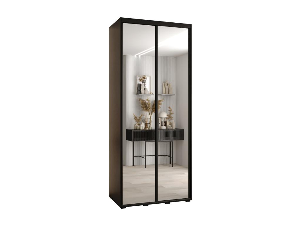 Armario de puertas correderas 235x110x45 cm - negro
