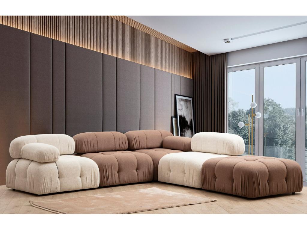 Sillón modular Cozetiq A104 - De color marrón claro - 75x95x95cm - Tapiz - Patas Plástico
