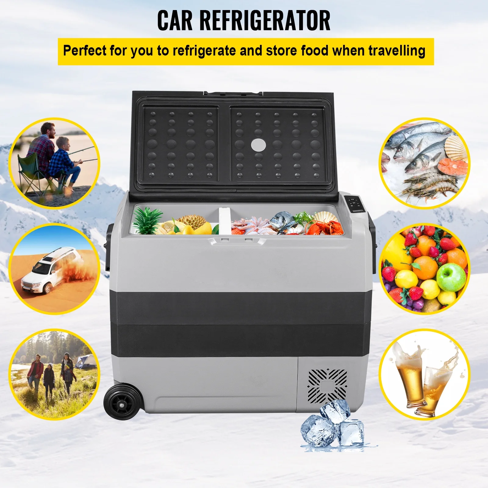 VEVOR Car Refrigerator 48Qt, Dual Zone Car Fridge Freezer12/24V DC & 110-240V AC Electric Compressor Cooler for Truck Vehicle RV - Image 15