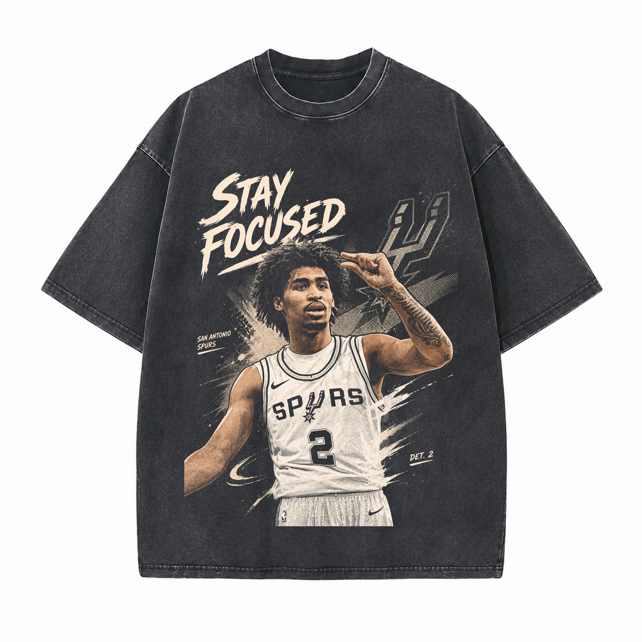 Stay Focused Printed Unisex Washed T-Shirt