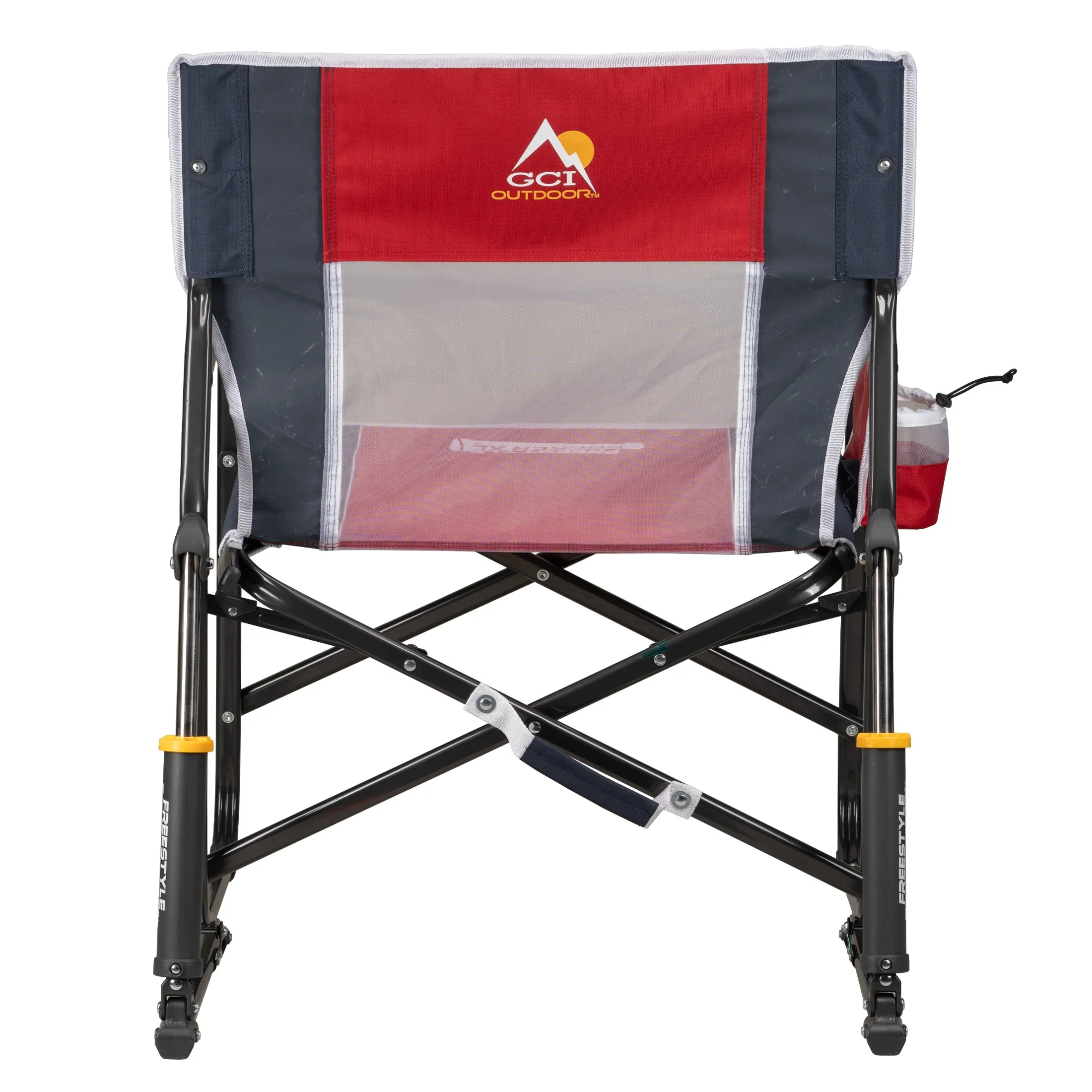 GCI Outdoor Freestyle Rocker XL Oversized Foldable Rocking Camp Chair, Pewter