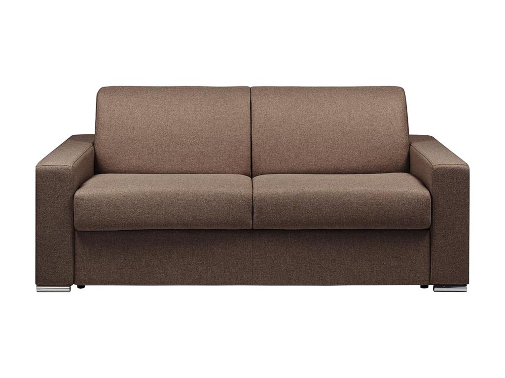 Sofá cama de apertura rápida 3 plazas Joliven- Marrón- Cama 140 cm- Colchón 22 cm