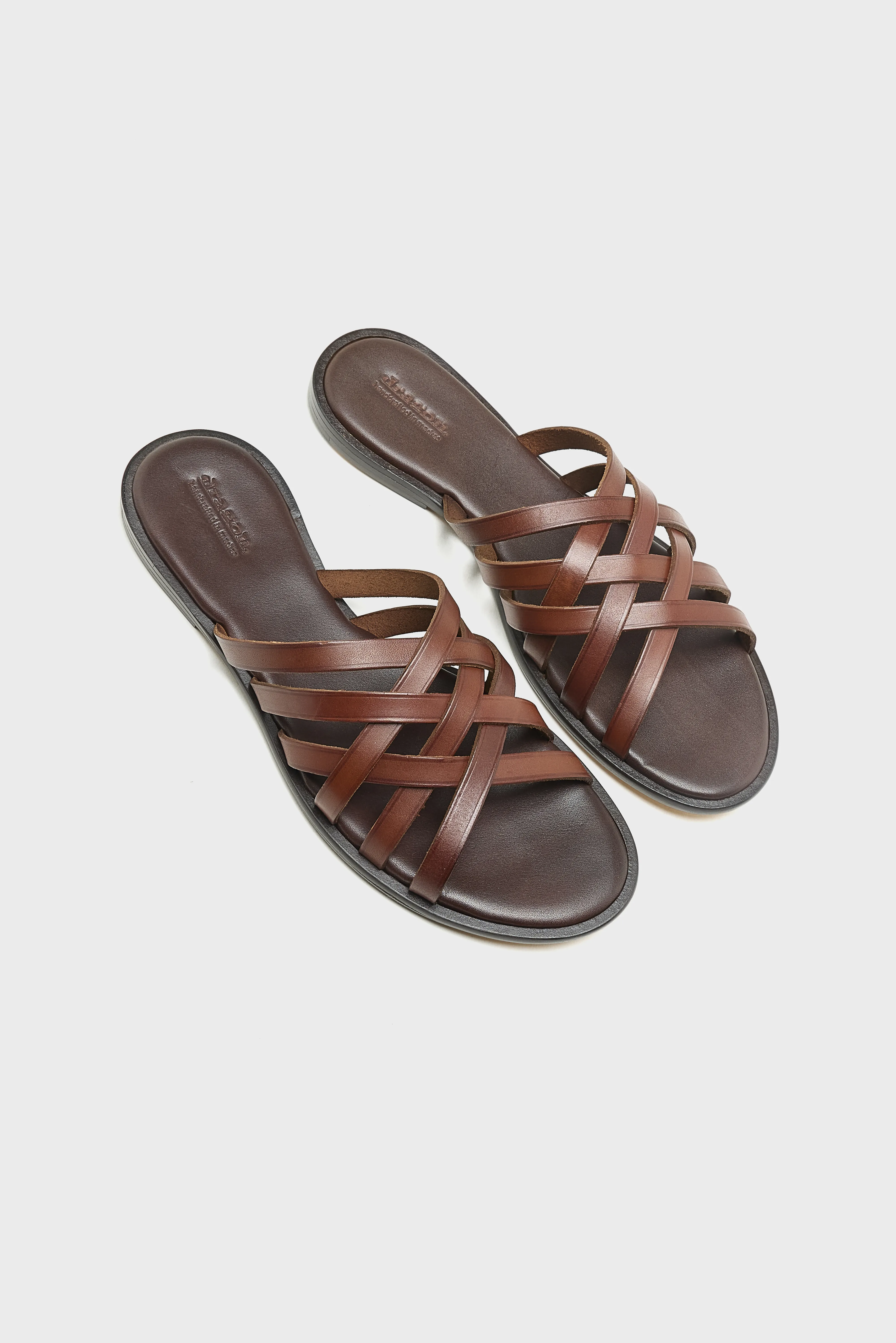 Bellerose Cross Leather Sandals  (261 / W / DARK BROWN)