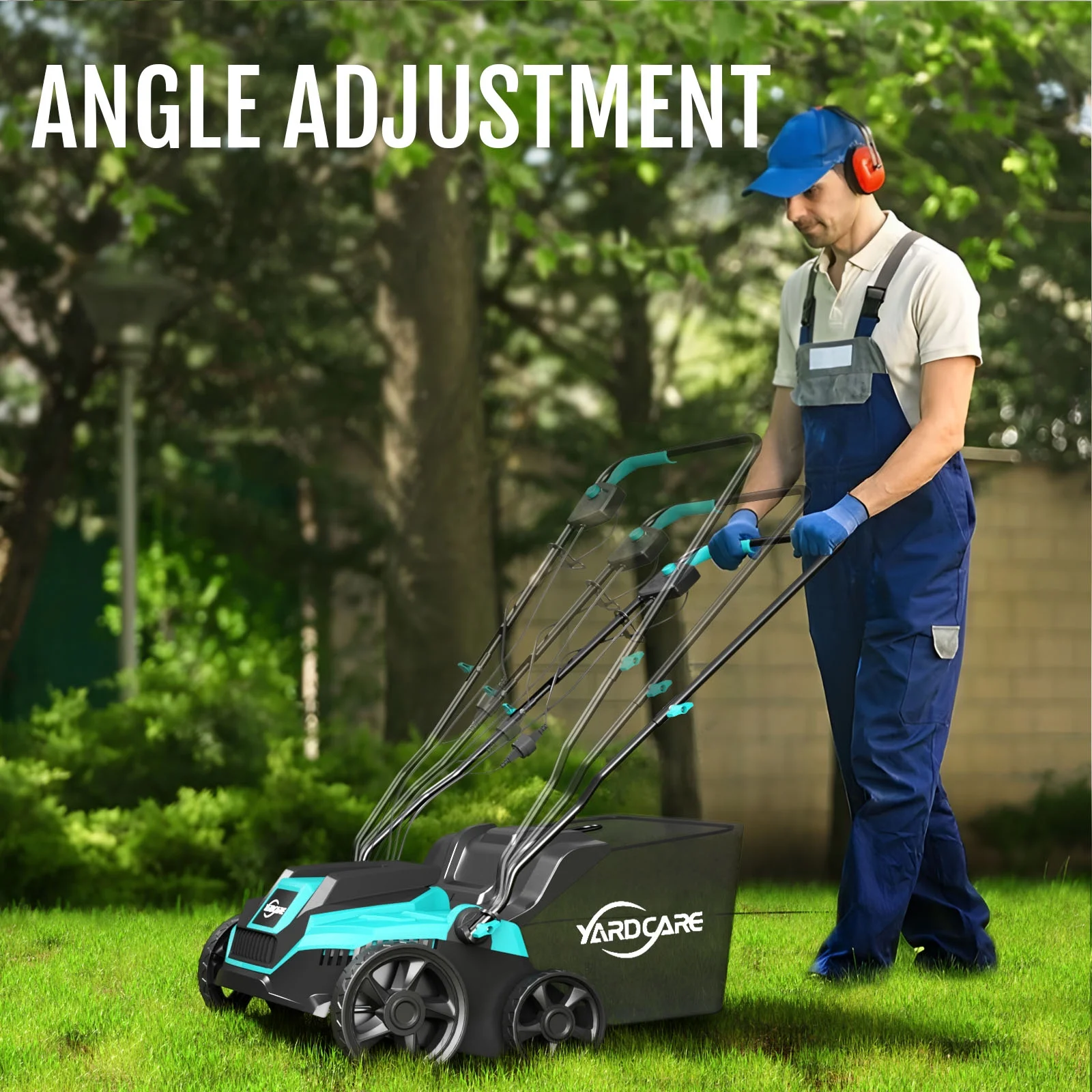 2-in-1 Scarifier and Dethatcher -C Deep Soil Revitalization with High-Torque Motor, Adjustable Depth Control, Dual Safety Switch & Removable 10.5-Gallon Thatch Bag - Image 10