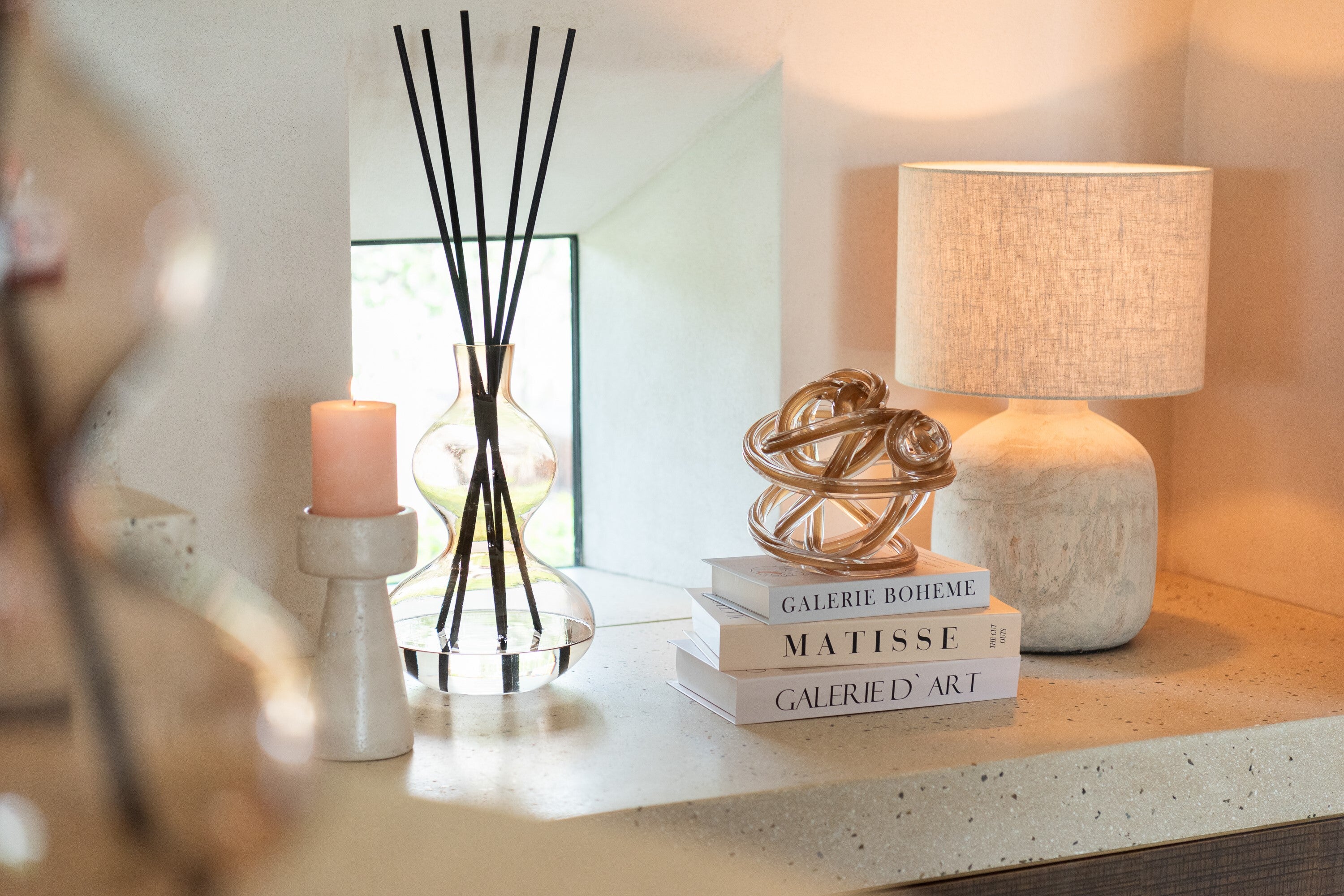 J-Line geurstokjes Nordic Vetiver - glas - amber - small