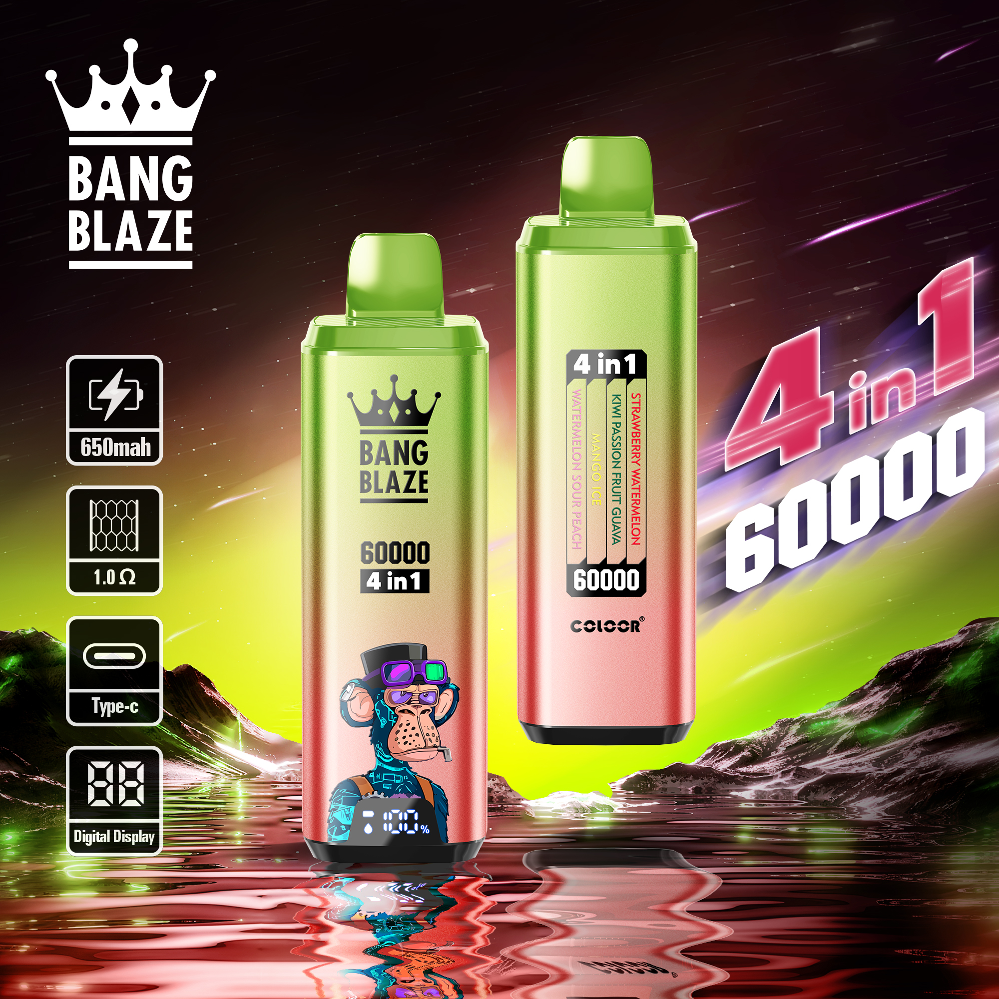Bang Blaze 60000 Puffs 4in1 Smart Display Vape