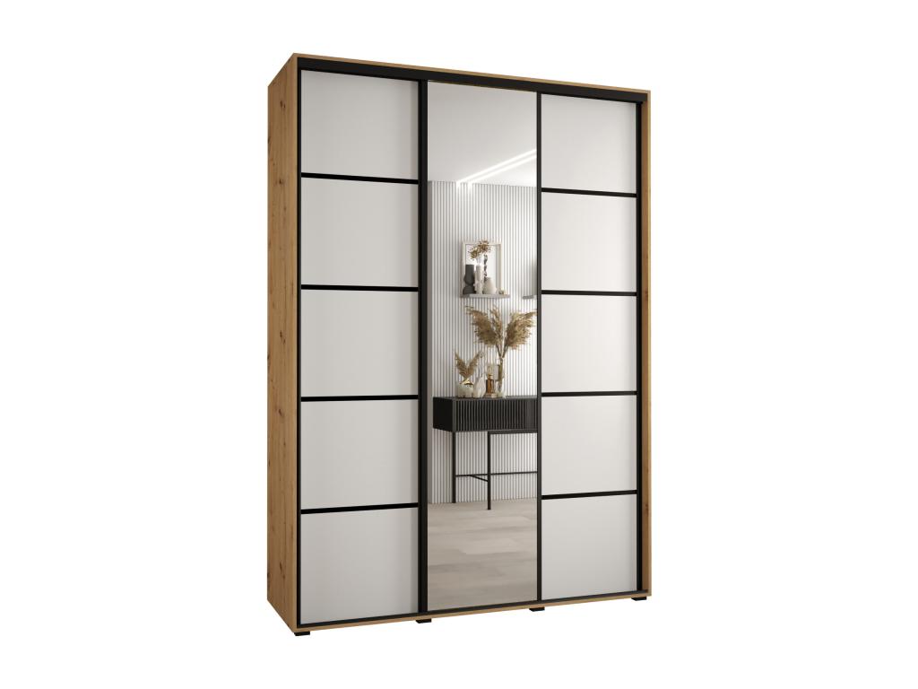 ARMARIO Nestleare 5 DE PUERTAS CORREDERAS 235 - 2/180/45 3 puertas Artisan/Blanco/Negro