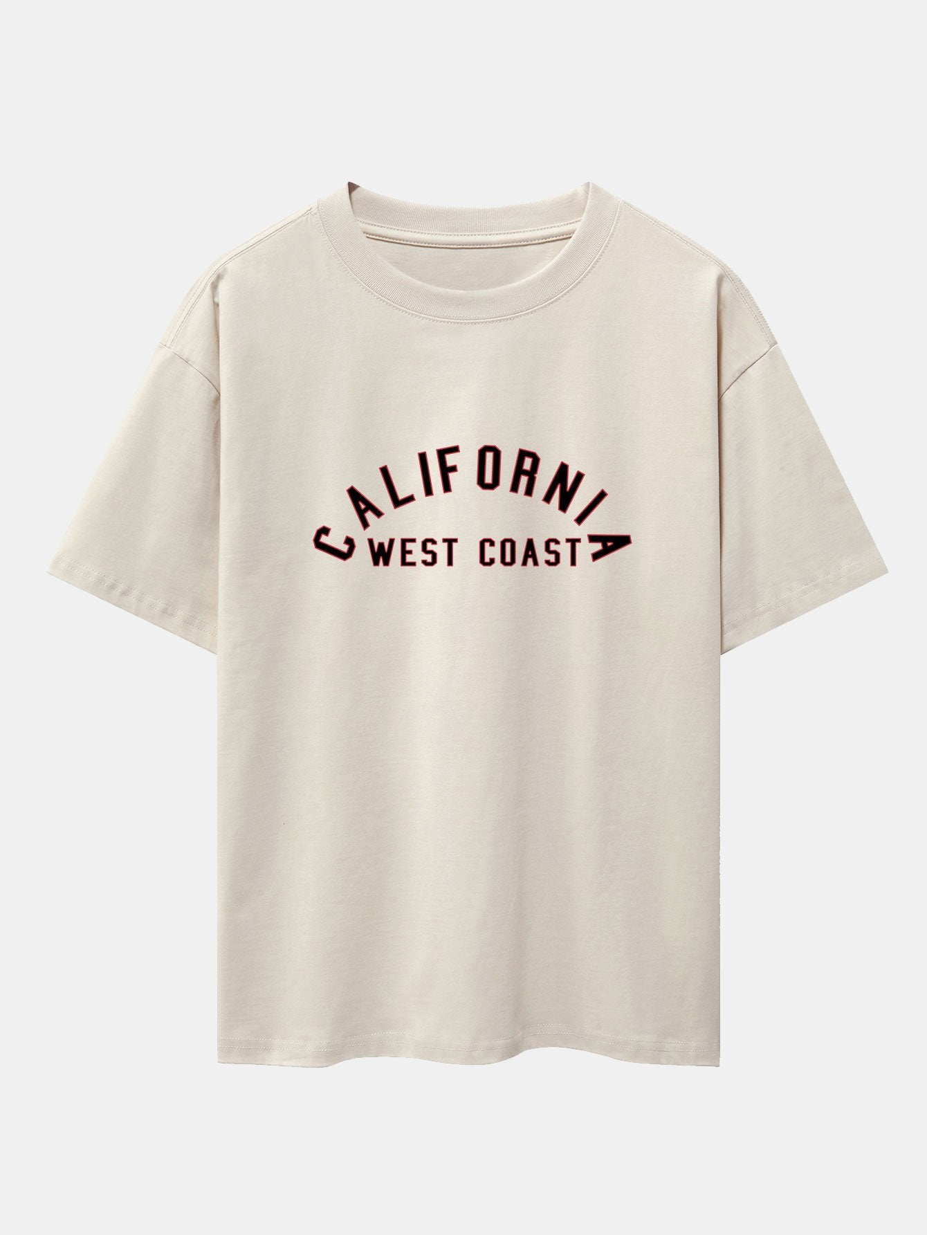 California Print Heavy Weight Drop Shoulder Oversize T-Shirt