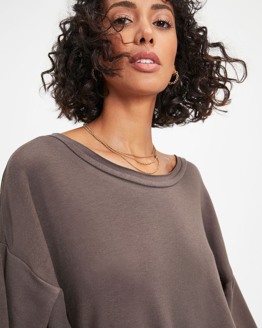 Jerome Knit Dolman Long Sleeve Top - Charcoal - Se7enfashion