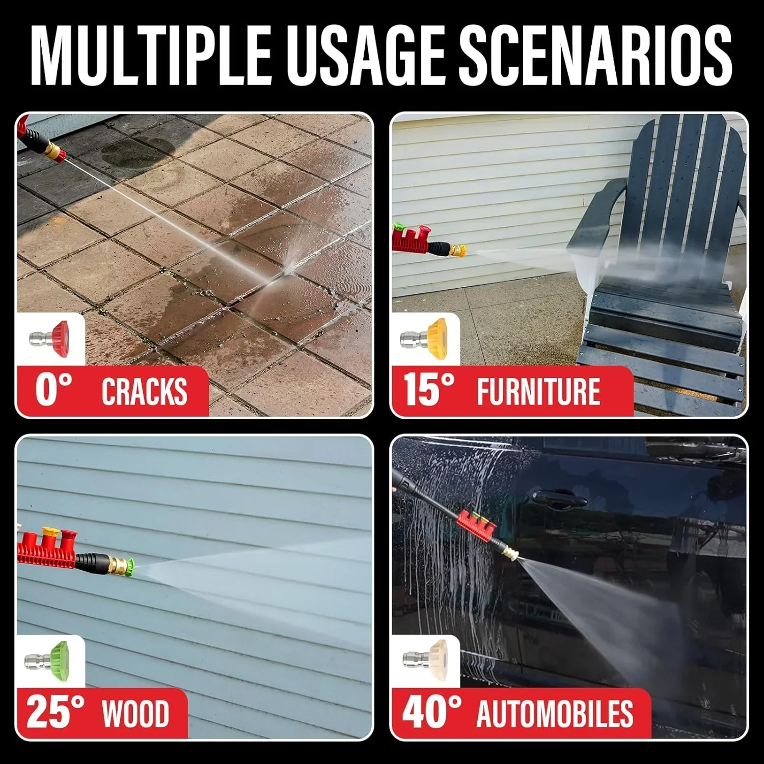 MZK electric high-pressure cleaner with 360° quick-connect nozzle and replaceable foam cannon