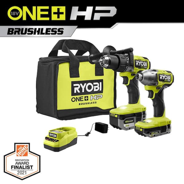 ONE+ HP 18V Brushless Cordless 1/2 in. Hammer Drill and 1/4 in 4-Mode Impact Driver Kit w/ (2) Batteries. Charger. Bag