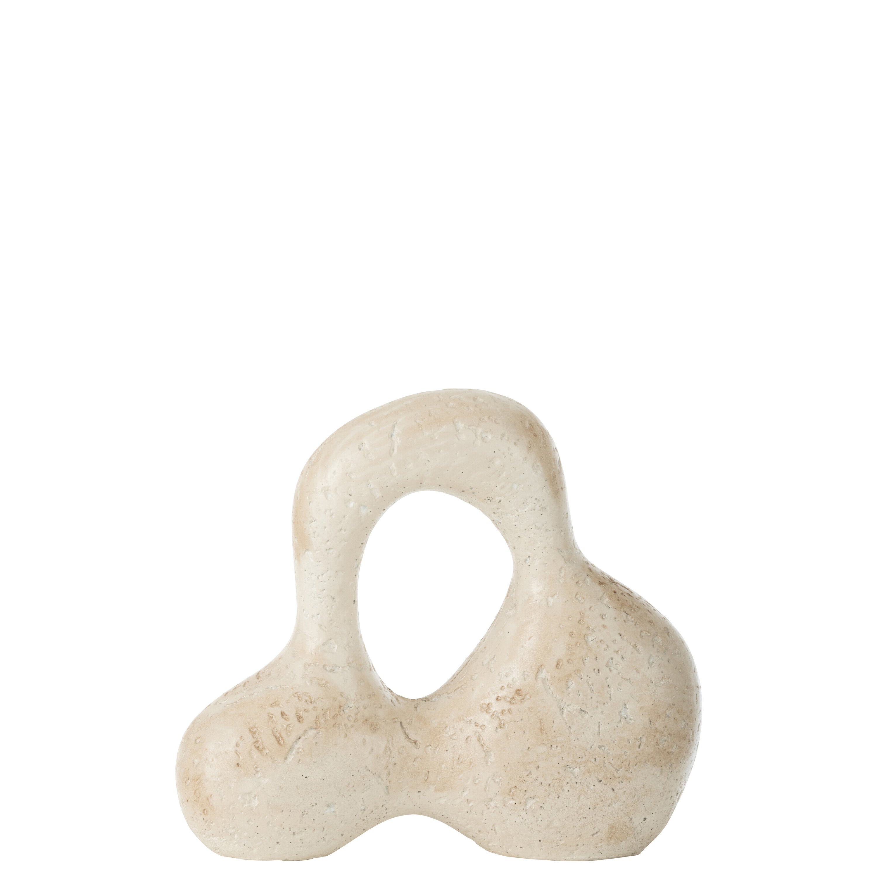 J-Line decoratie Abstract Olina - keramiek - creme - small