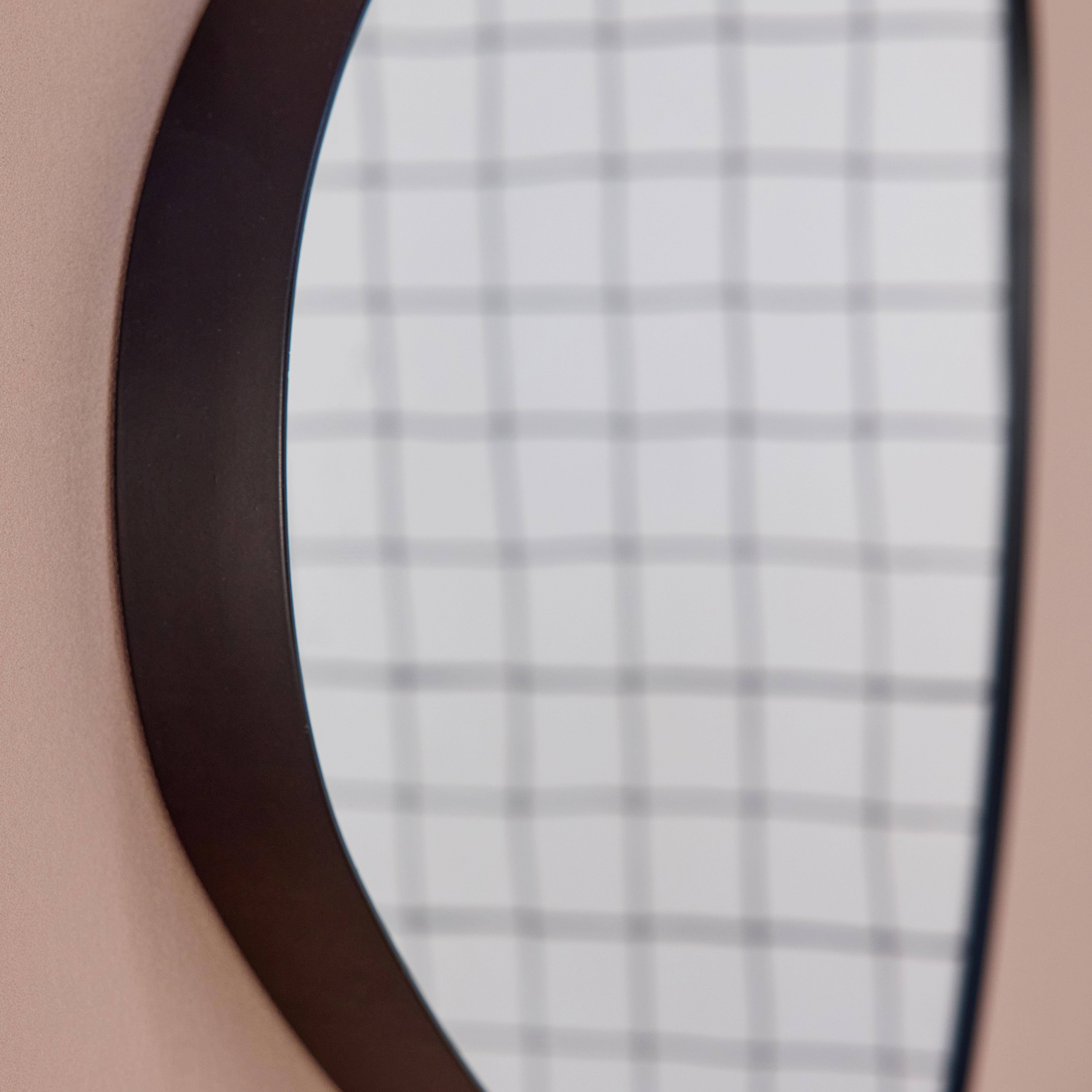 Harvey - Espejo de metal negro con forma orgánica decorativo de pared