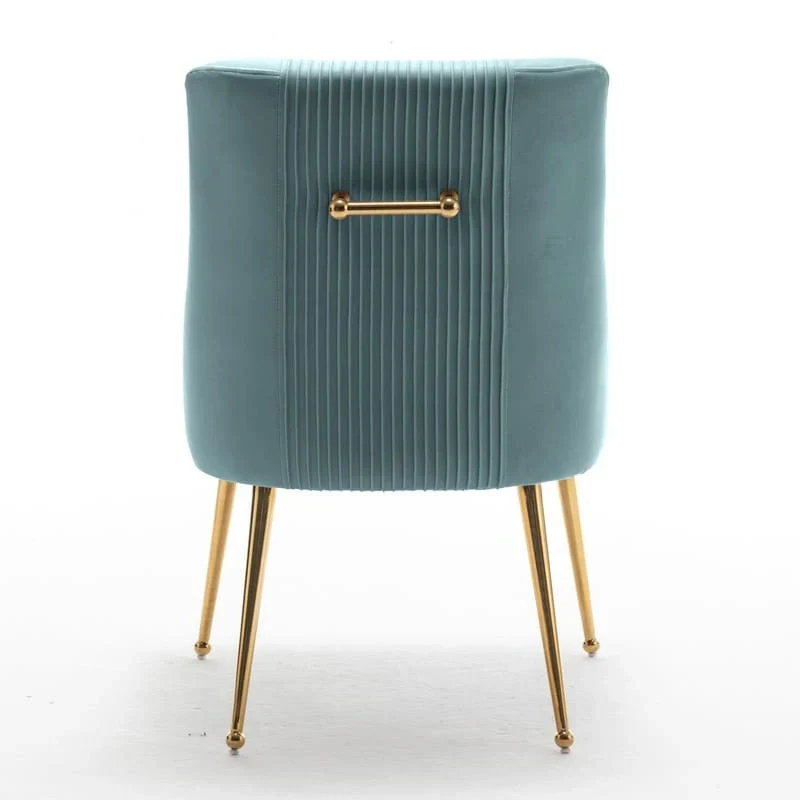SEYNAR Set of 6 Modern Glam Boucle Velvet Dining or Vanity Chairs with Rear Handle