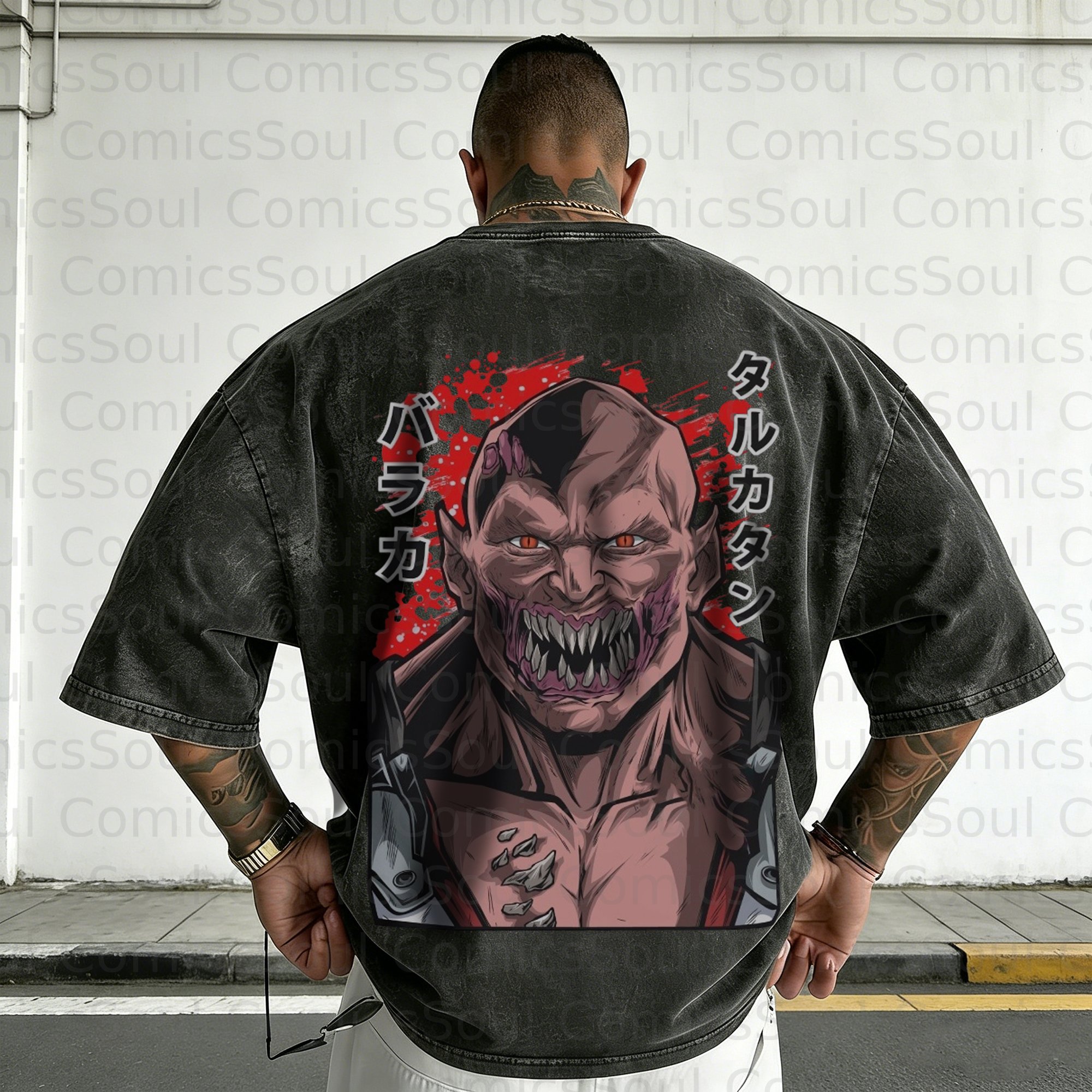 Unisex Anime Inspired Vintage Washed T-Shirt
