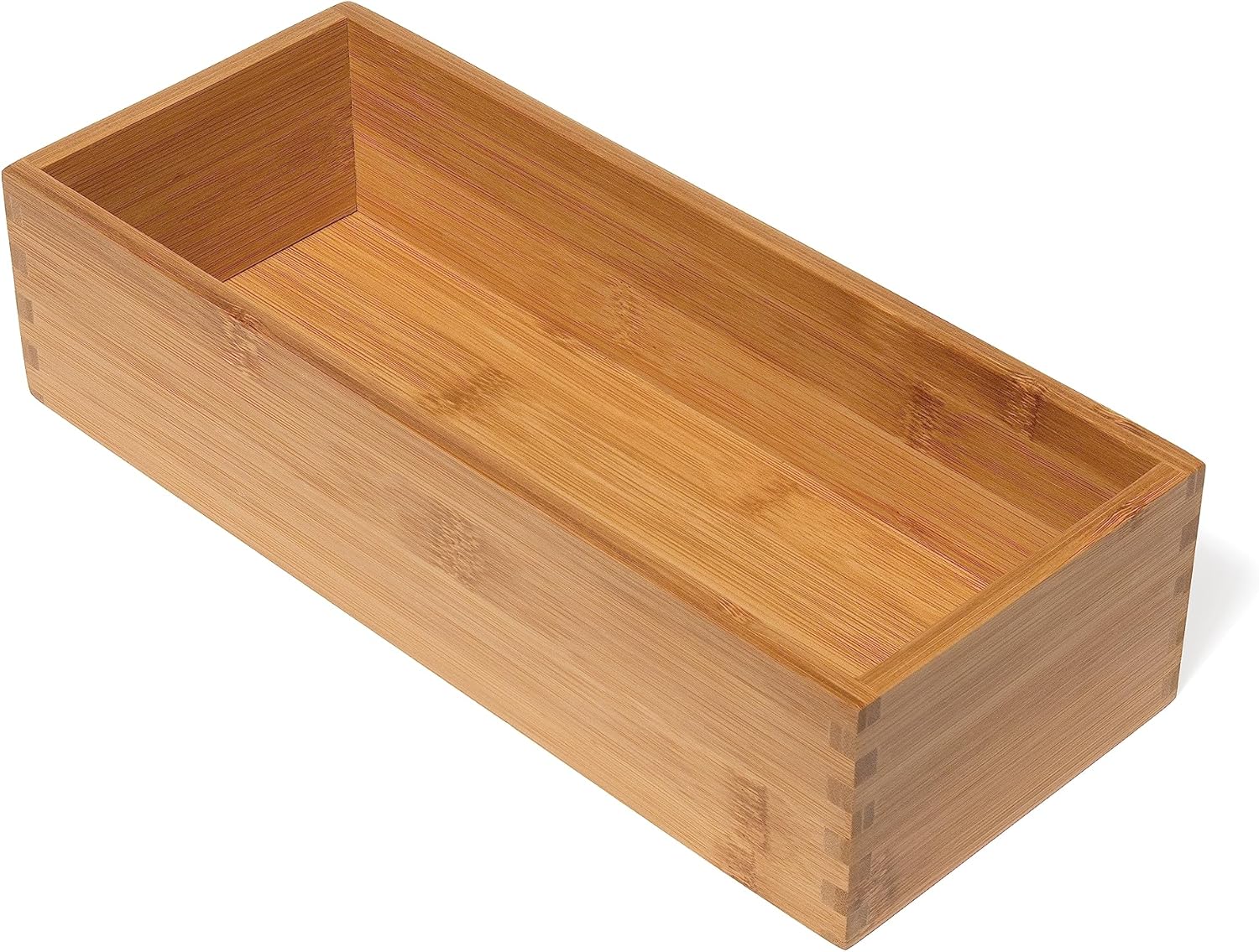 Lipper International Bamboo Utensil Holder Storage Box for Cooking Tools, Makeup, or Office Supplies, 5