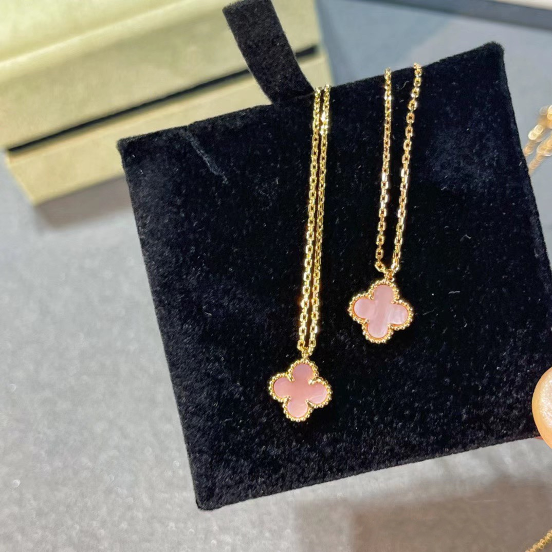 VCA Pink Clover Sweet Alhambra Pendant Necklace Earrings Bracelet - Original Replica Club