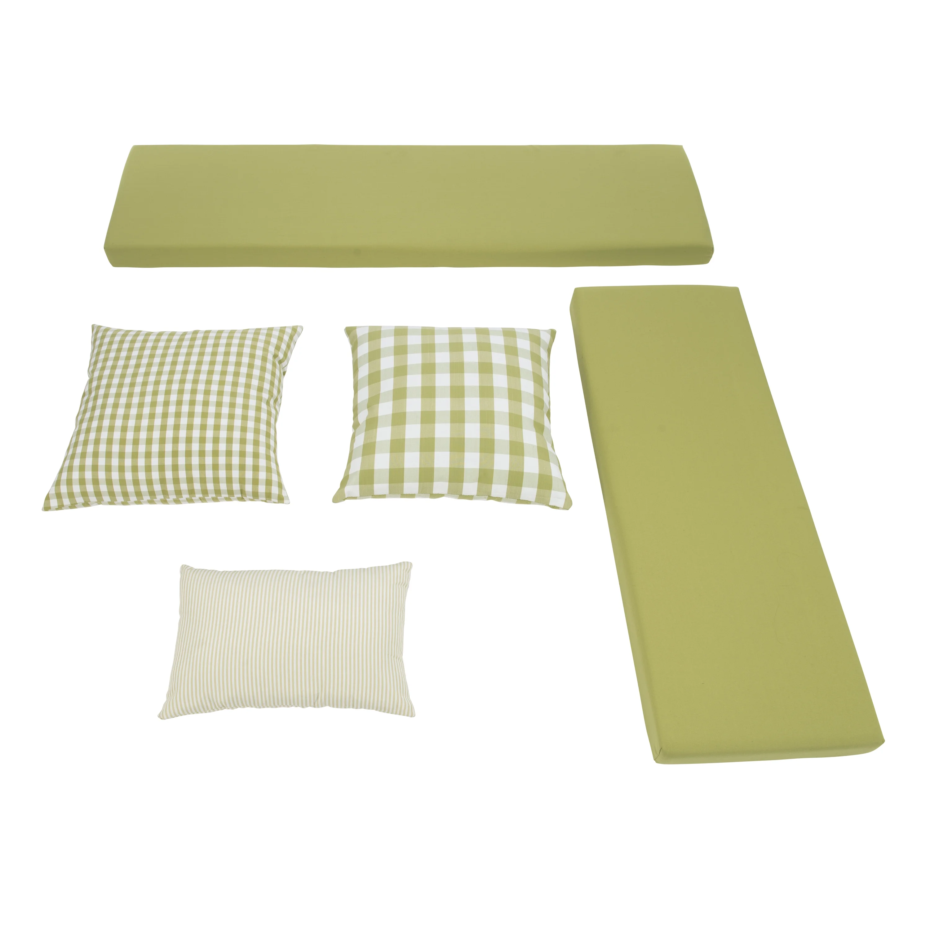 Linon Romero Backless Corner Nook with Storage, 5-Piece Cushion Set, Natural/White/Beige - Image 13