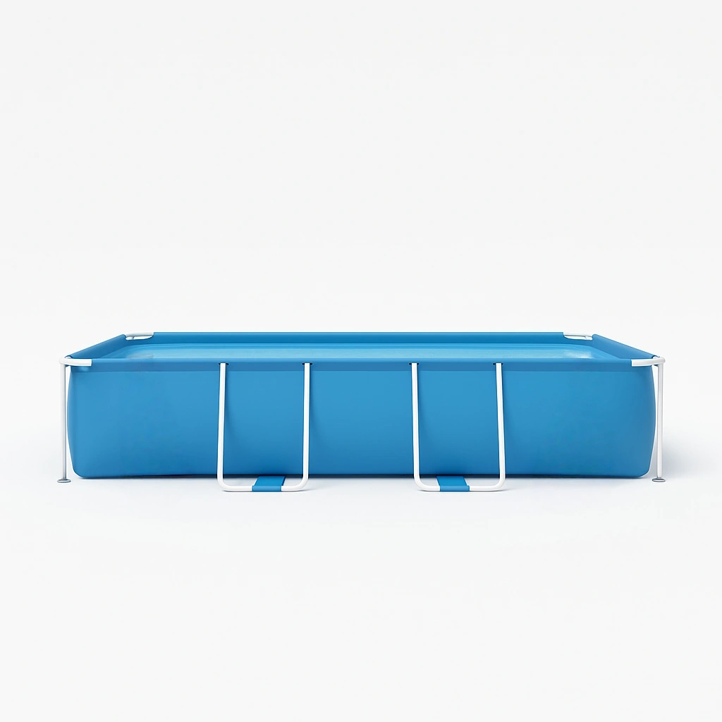 Piscina elevable rectangular azul con estructura metálica - Ideal para jardín o terraza - Dimensiones 400 cm x 200 cm x 120 cm