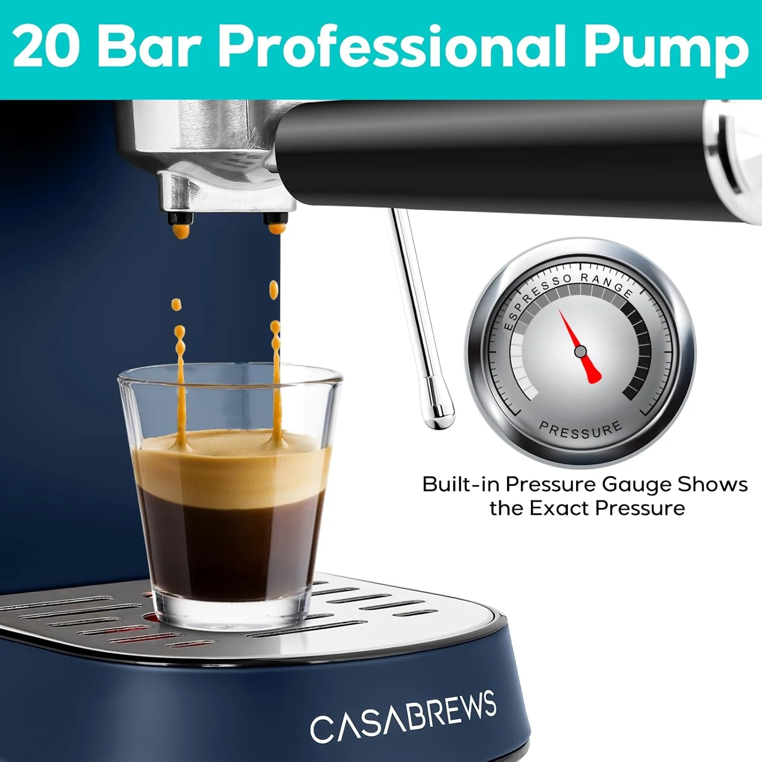 CASABREWS CM5418 20-Bar Espresso Machine and Coffee Maker, Silver - Image 28