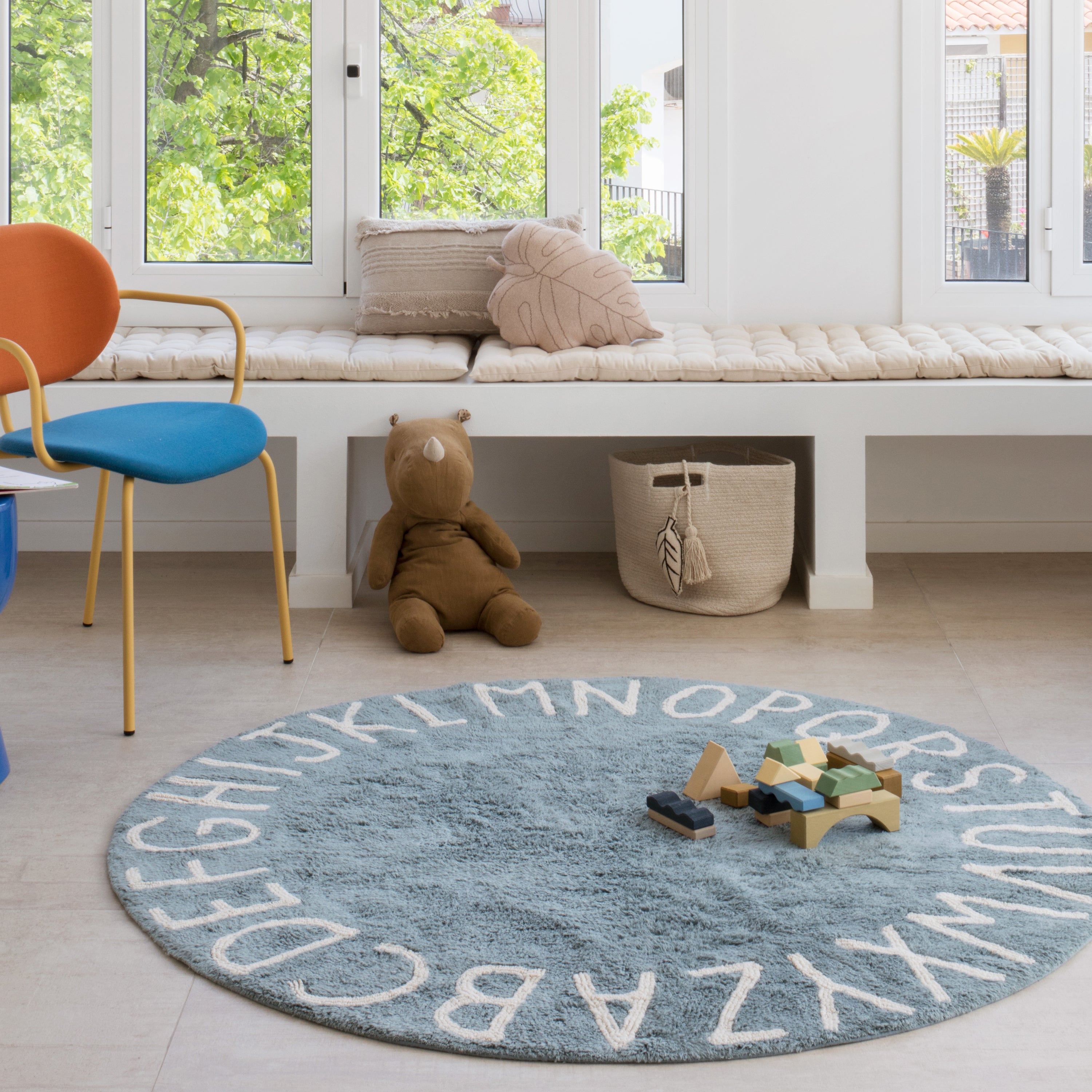 Lorena Canals ABC Vloerkleed Ø 150 cm - Vintage Blauw