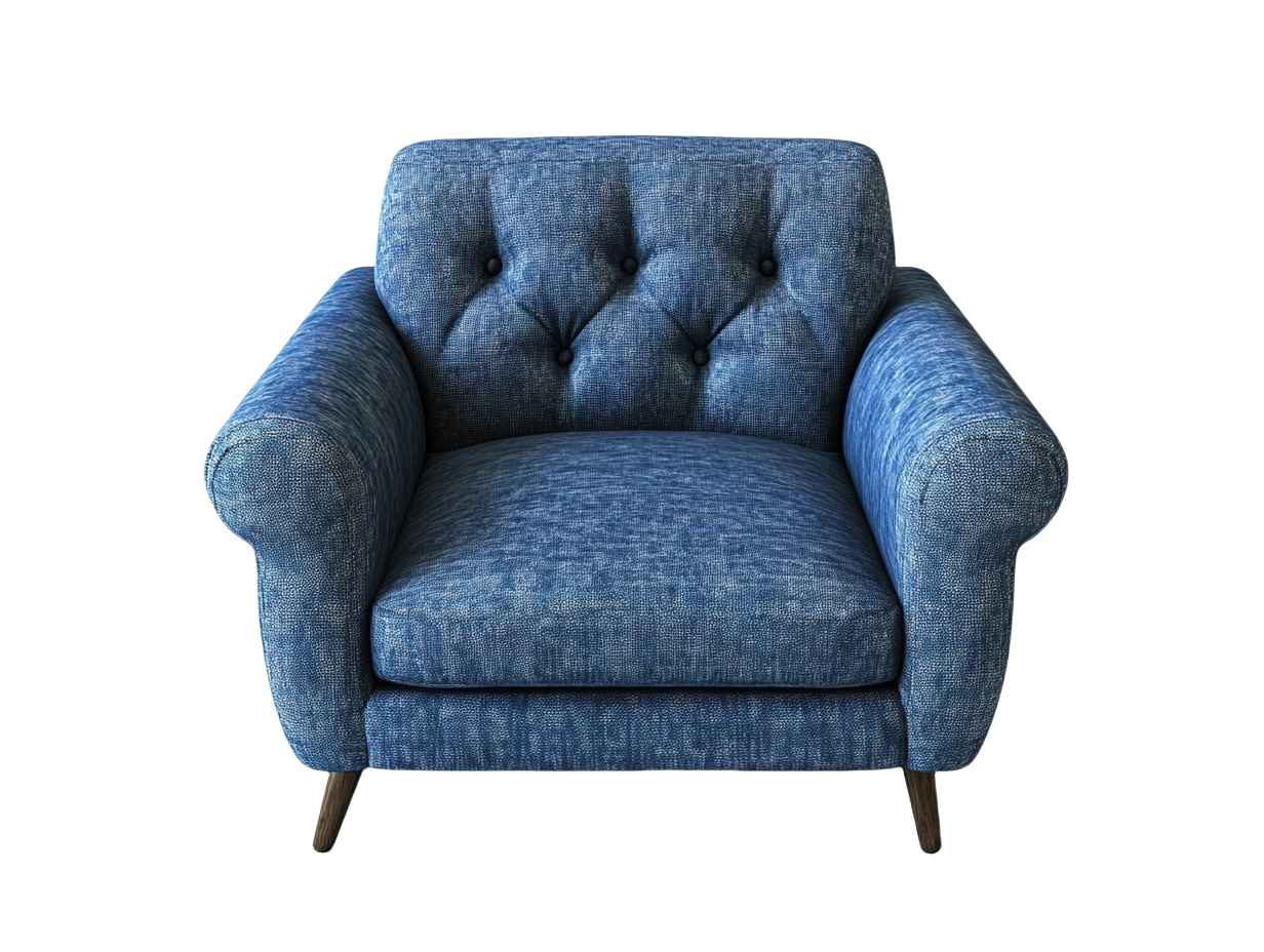 Sofa de una plaza azul de tela moderno 80x80x85 cm perfecto para sala de estar vj7224248