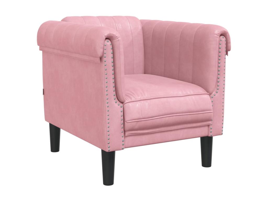 Sillón de terciopelo rosa