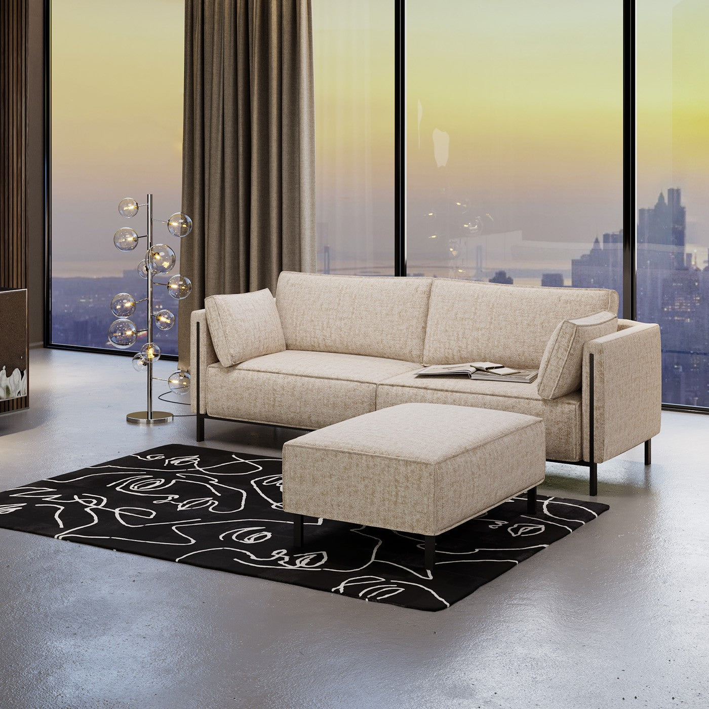 Sofa Victor 3-Zits beige Kare Design