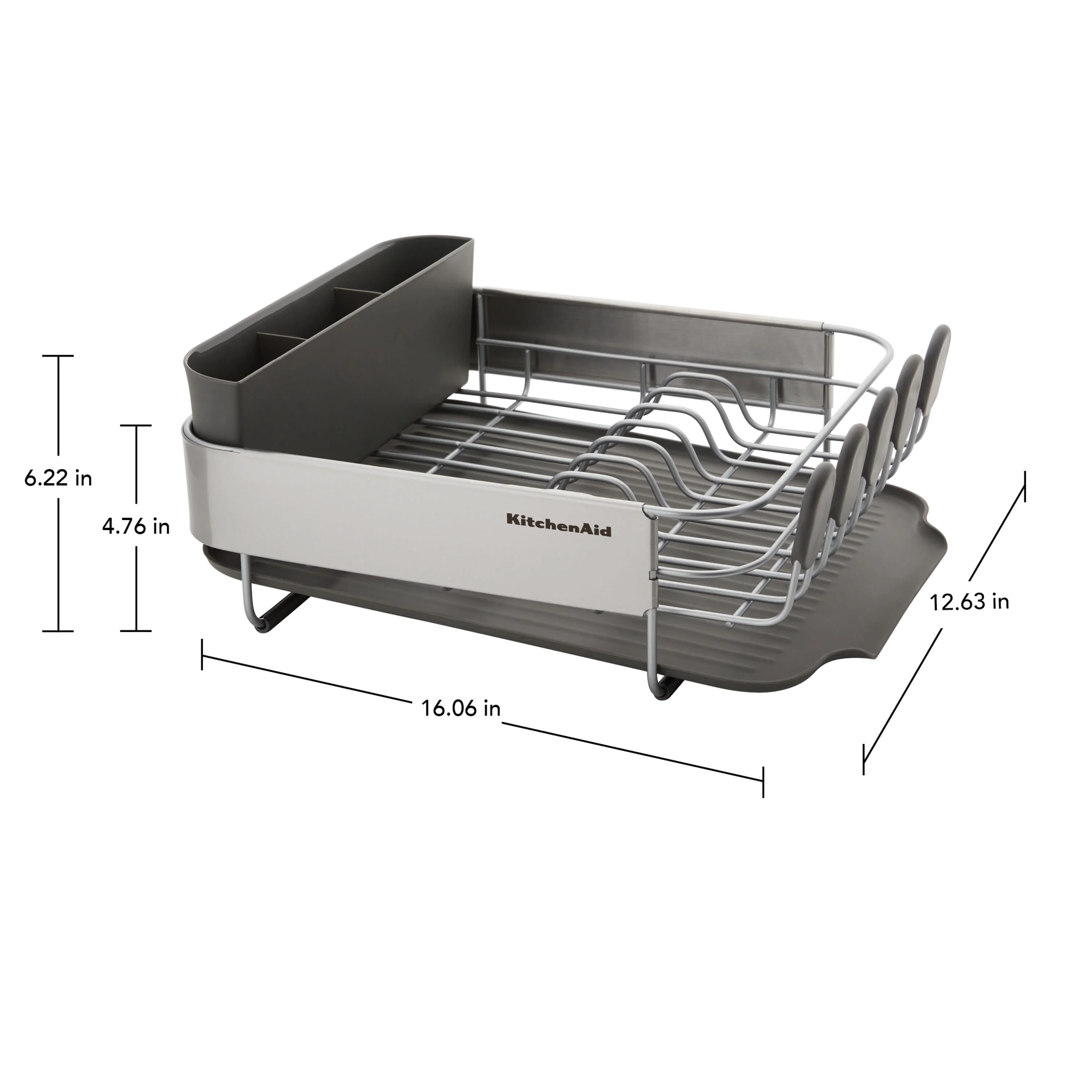 Kitchenaid Stainless Steel Wrap Compact Dish Rack in Satin Gray - Image 7