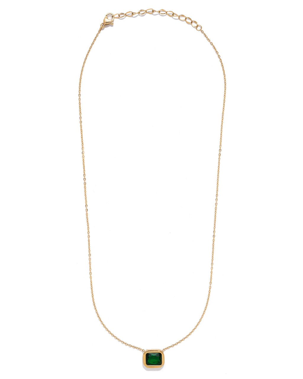 Set In Stone Crystal Necklace - Emerald - Se7enfashion