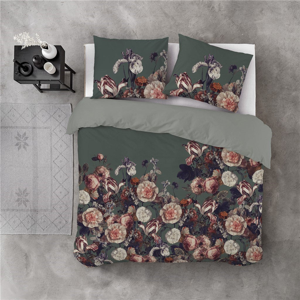 Byrklund - Dekbedovertrek Flower Bomb - 200x220 - Groen