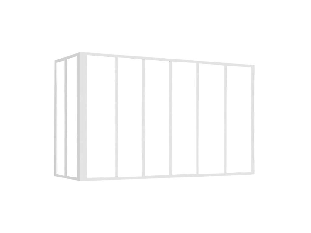 Cristalera de ángulo de taller de aluminio termolacado - Ancho 210 x Prof. 150 x Alt. 105 - blanco - BAYVIEW