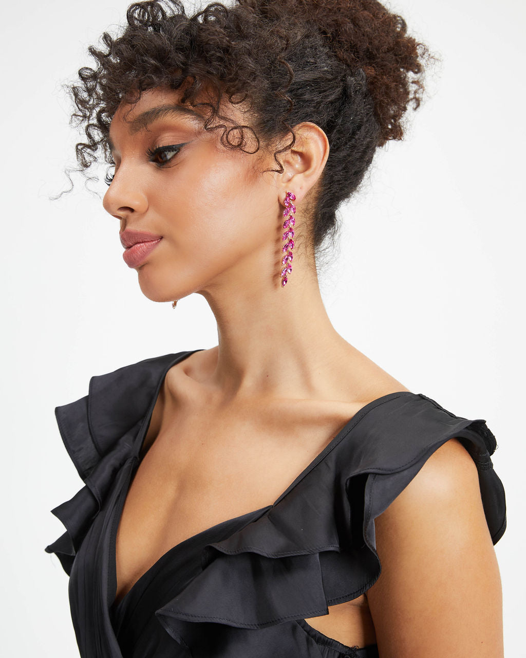 Andrea Drop Earrings - Fuchsia - Se7enfashion