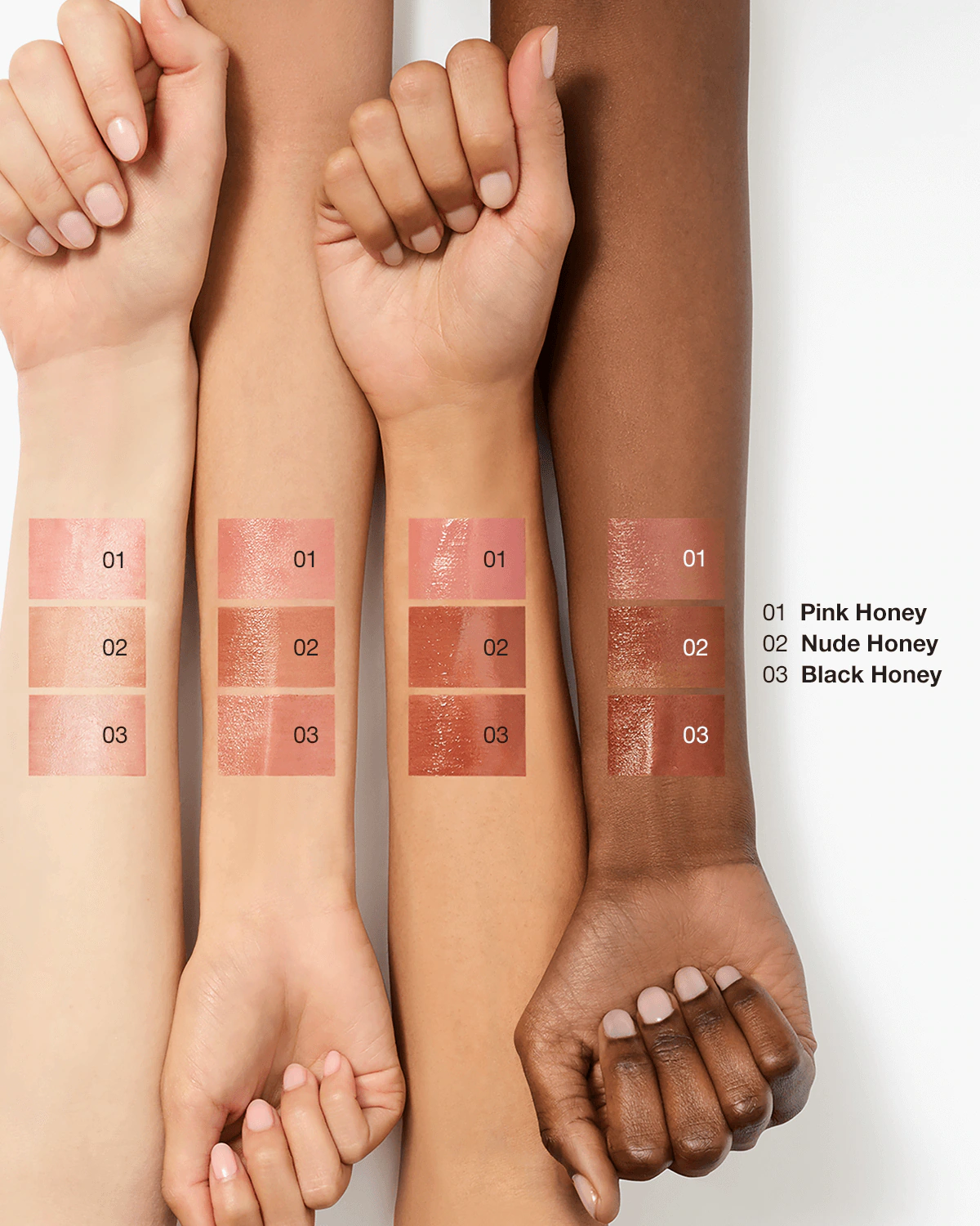 Almost Lipstick in Black Honey, Pink Honey and Nude Honey