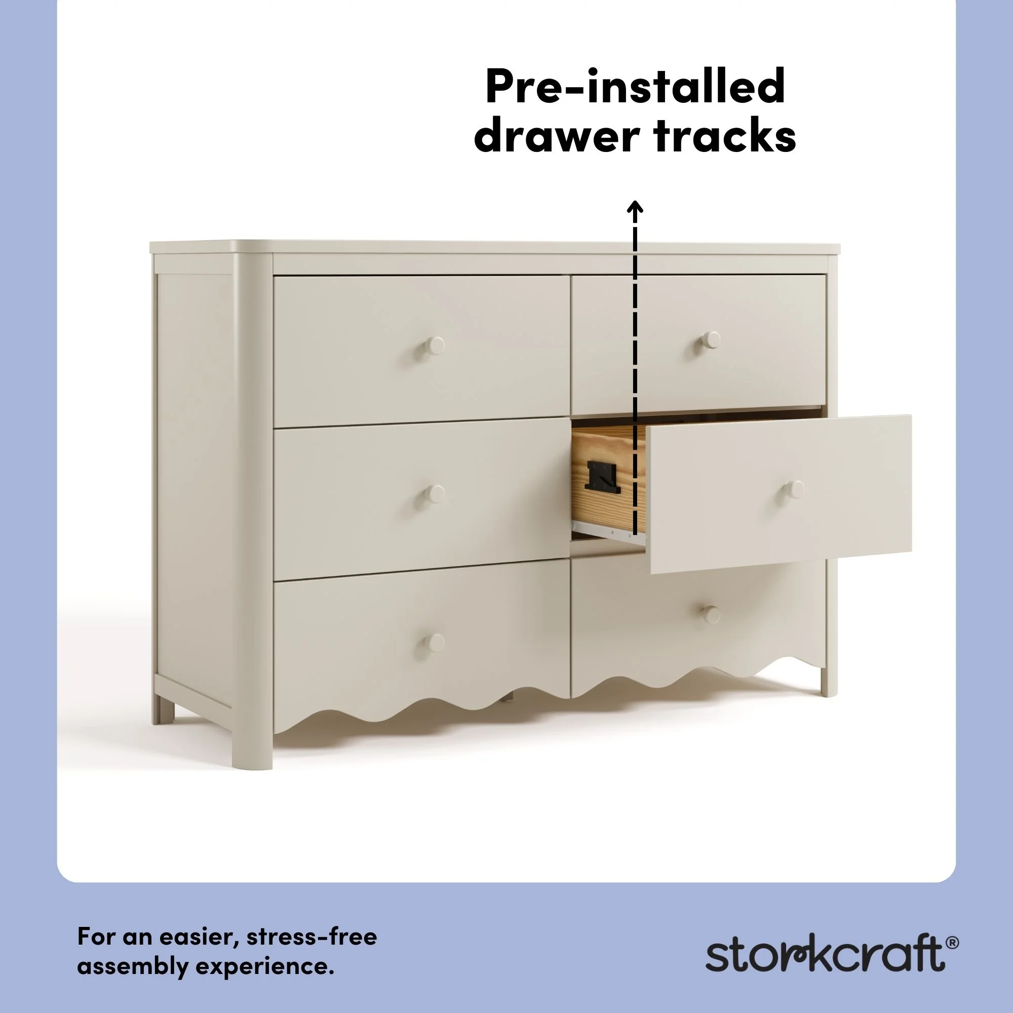 Storkcraft Casablanca 6 Drawer Nursery Dresser, Sage - Image 18