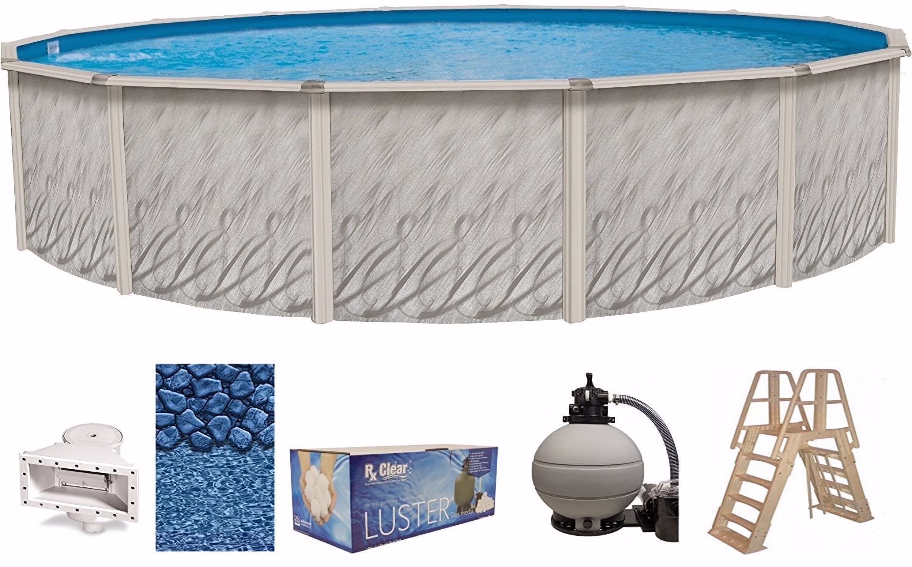Lake Effect Pools Meadows 12' Round 52" Wall Above - Ground Swimming Pools, Full Start - up Kit(Round/27')