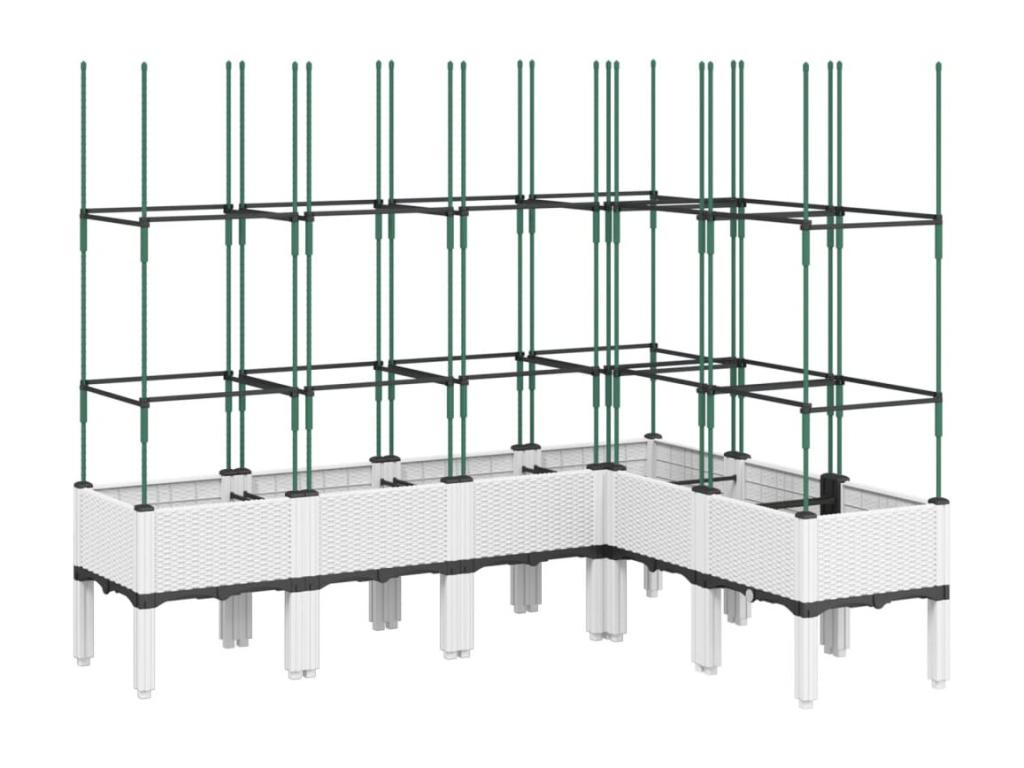Jardinera con enrejado PP blanco 160x120x142,5 cm