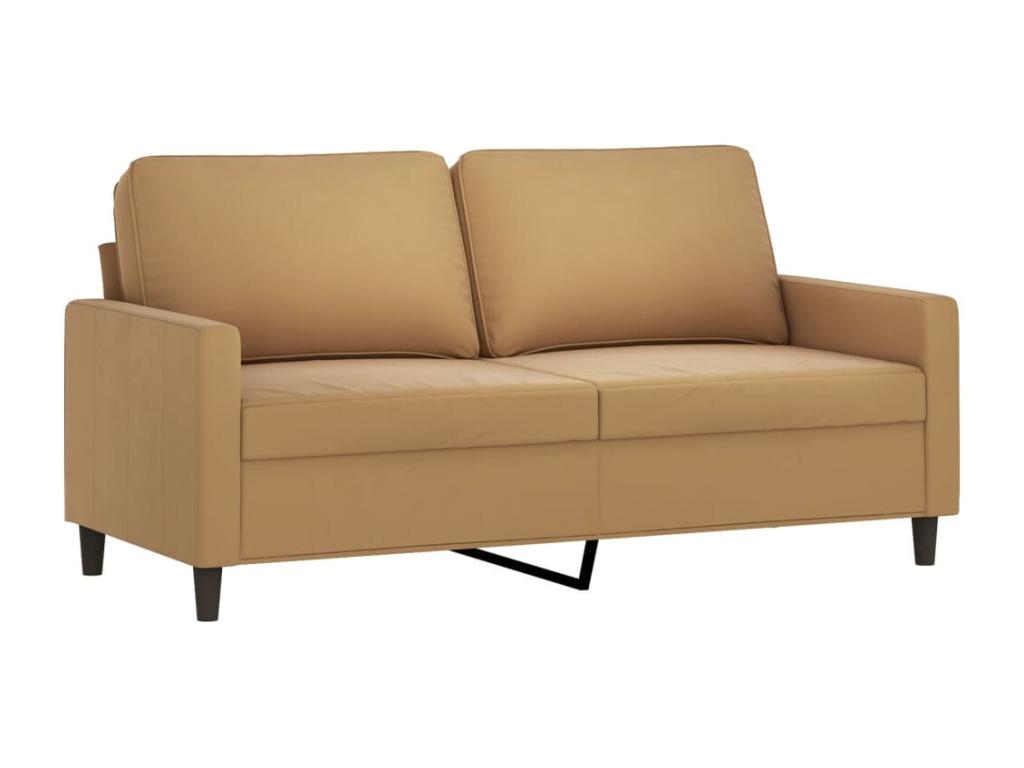 Sofá de 2 plazas terciopelo marrón 140 cm